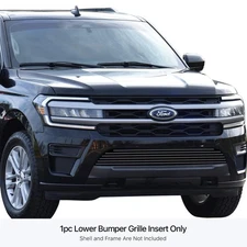 For Ford Expedition 18-24 APG 1-Pc Black 8x6 mm Horizontal Billet Bumper Grille
