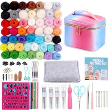 50 Colors Needle Felting Kit, 185 Pcs Needle Felting Tools and Supplies with ...
