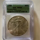 1996 American Silver Eagle $1 ICG MS69 Green Label 0.999 Silver 1 OZ