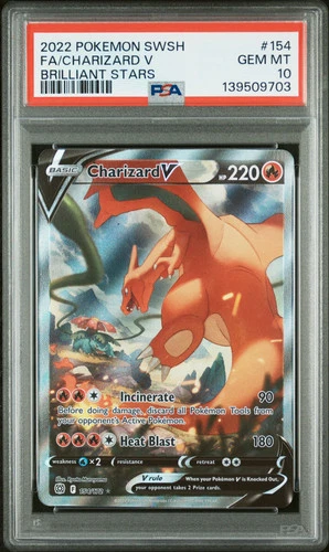 PSA 10 - Charizard V 154/172 SWSH Brilliant Stars - Pokemon