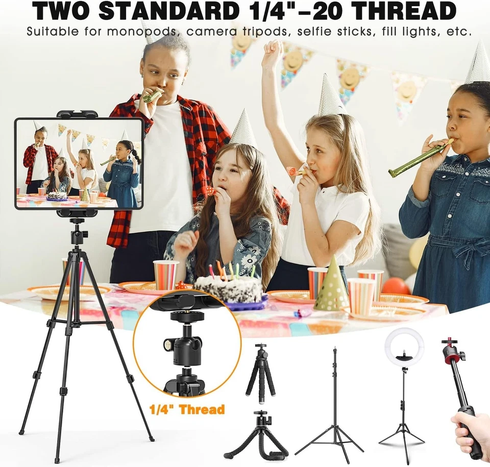 Supporto Treppiede Tablet con Testa Sfera 4,7–12,9" Tablet Smartphone - Immagine 3 di 4