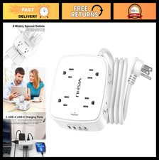 6 Ft Surge Protector Power Strip, 8 Outlets 4 USB Ports, Flat Plug, Wall Mount