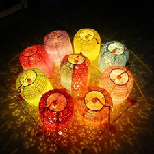 10PCS Paper Lanterns Variety Color Vibrant Paper Lanterns 6Inches with LED Light