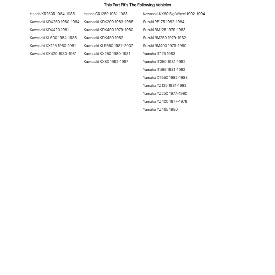 Vedações de garfo Race Tech para YAMAHA YZ400 1977-1979 - Imagem 3 de 3