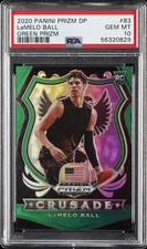 2020 PANINI PRIZM DRAFT PICKS GREEN PRIZM #83 LAMELO BALL PSA 10