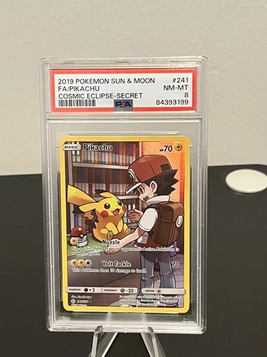 PSA 8 Cosmic Eclipse Pikachu Secret Rare Full Art 241