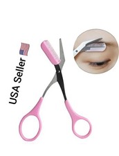 Eyebrow Trimming Scissors with Built-in Comb - Stainless Steel Perfect Eyebrow