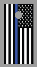 Corn Hole Board Wrap - Police Thin Blue Line Cornhole