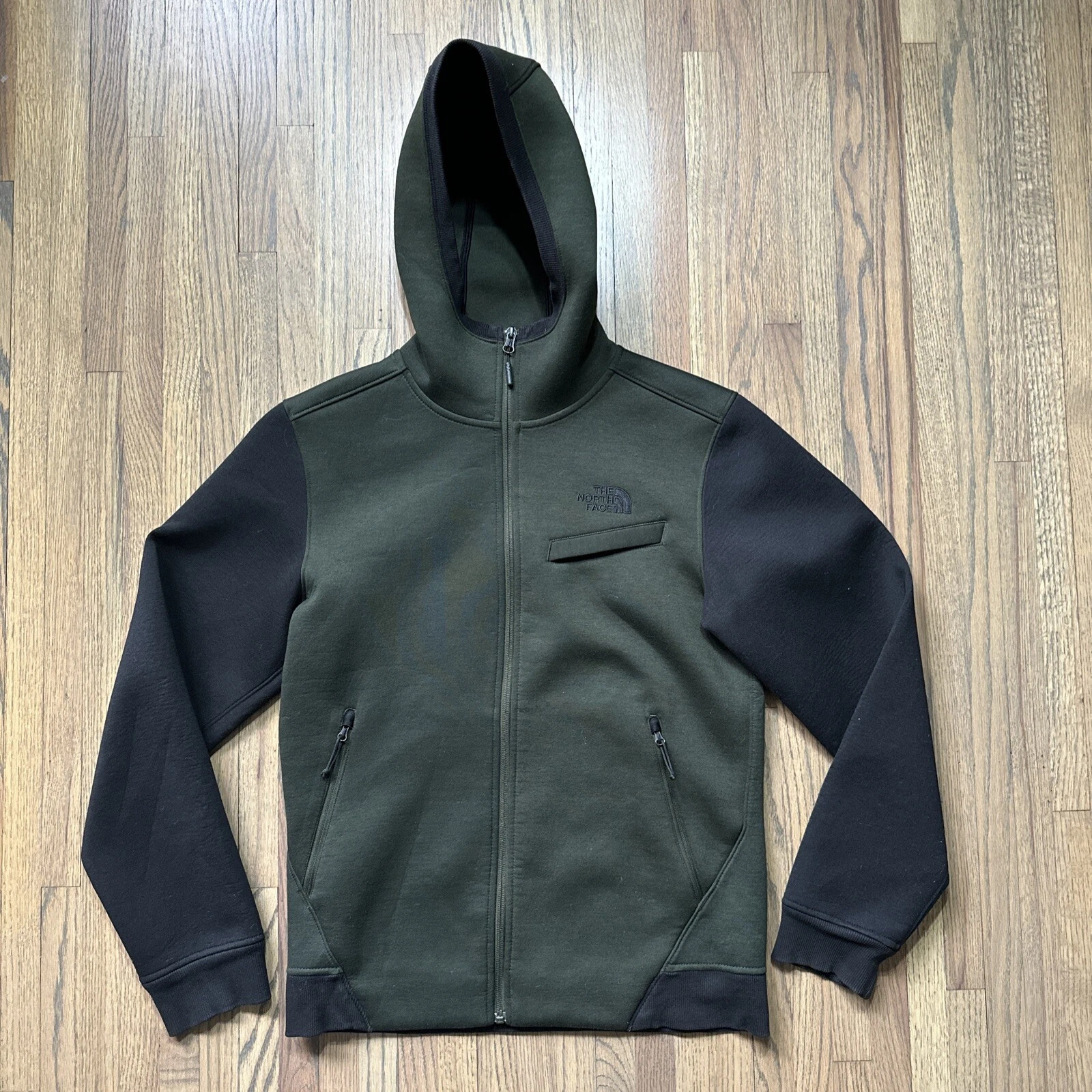 The North Face Neo Thermal Full-Zip Hoodie Green Black Men’s SZ Small Jacket