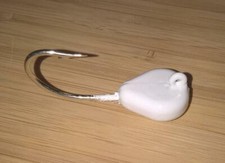 10 TOG BLACKFISH JIGS WHITE 5/0 2X STRONG MUSTAD HOOK Tautog Jig Heads T&A Porgy