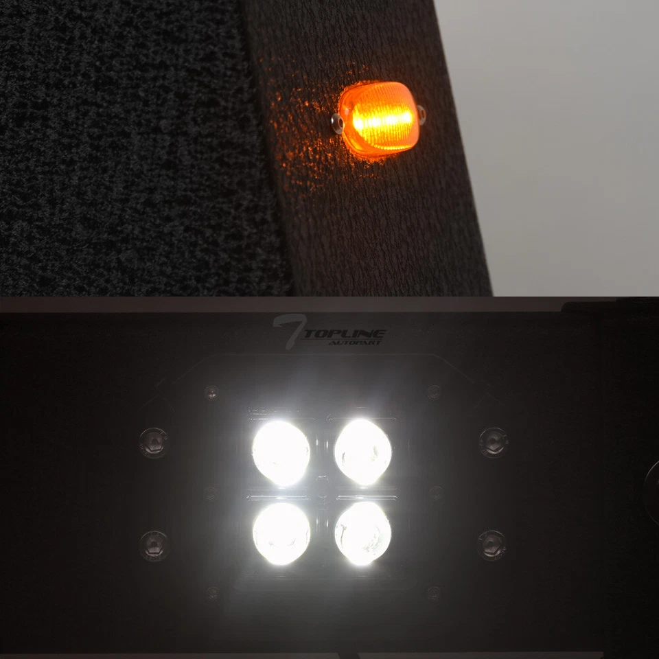 Stehlen Adjusable Steel Chase Rack Truck Roll Bar 3rd Brake Lamp+LED+Amber V2 TA Foto 4 de 4