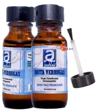 2 QUITA VERRUGA TAG WART REMOVER 15ML SANI SKIN AWAY OFF HOMEOPATHIC TREATMENT
