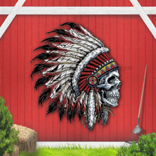 INDIAN CHIEF SKULL LOGO VINYL USA MADE STICKER TRUCK WINDOW 9”X3”