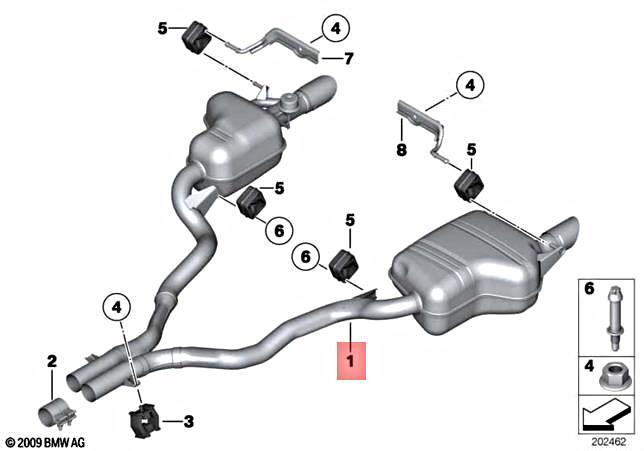 Genuine BMW Z4 E89 Z4 35is Roadster Exhaust System Rear 