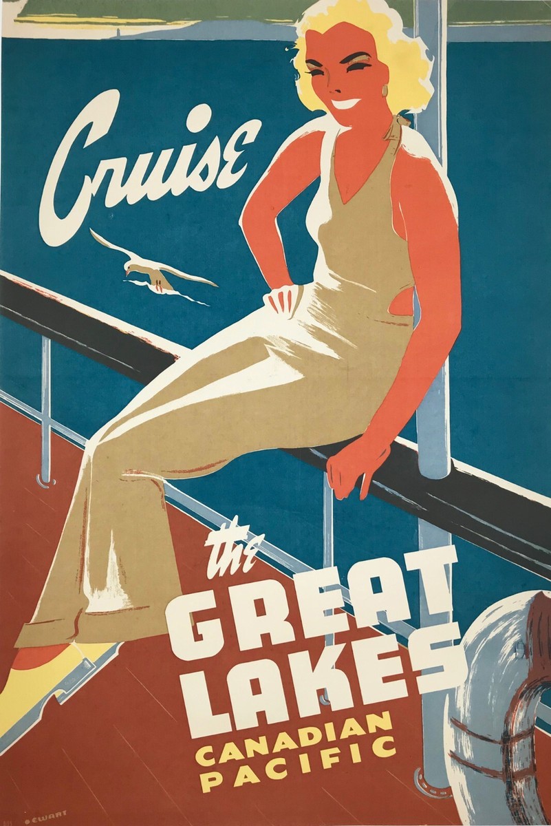 Canadian Pacific Great Lakes Cruise Vintage Style Travel Poster
