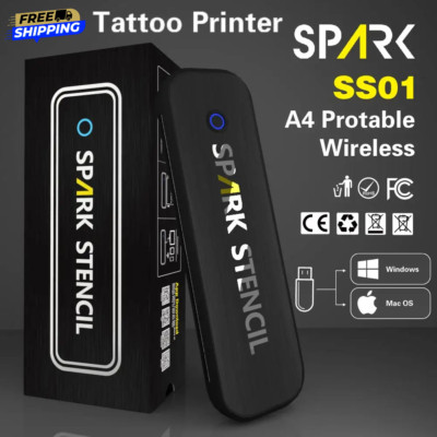 Spark Wireless Tattoo Transfer Stencil Printer High Res 203DPI IOS/Andr/Win/Mac