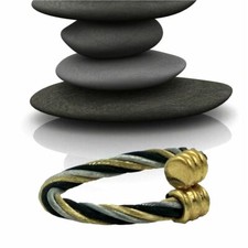 Magnetic Fashion Ring Twisted Cables Silver/Gold/Black one size