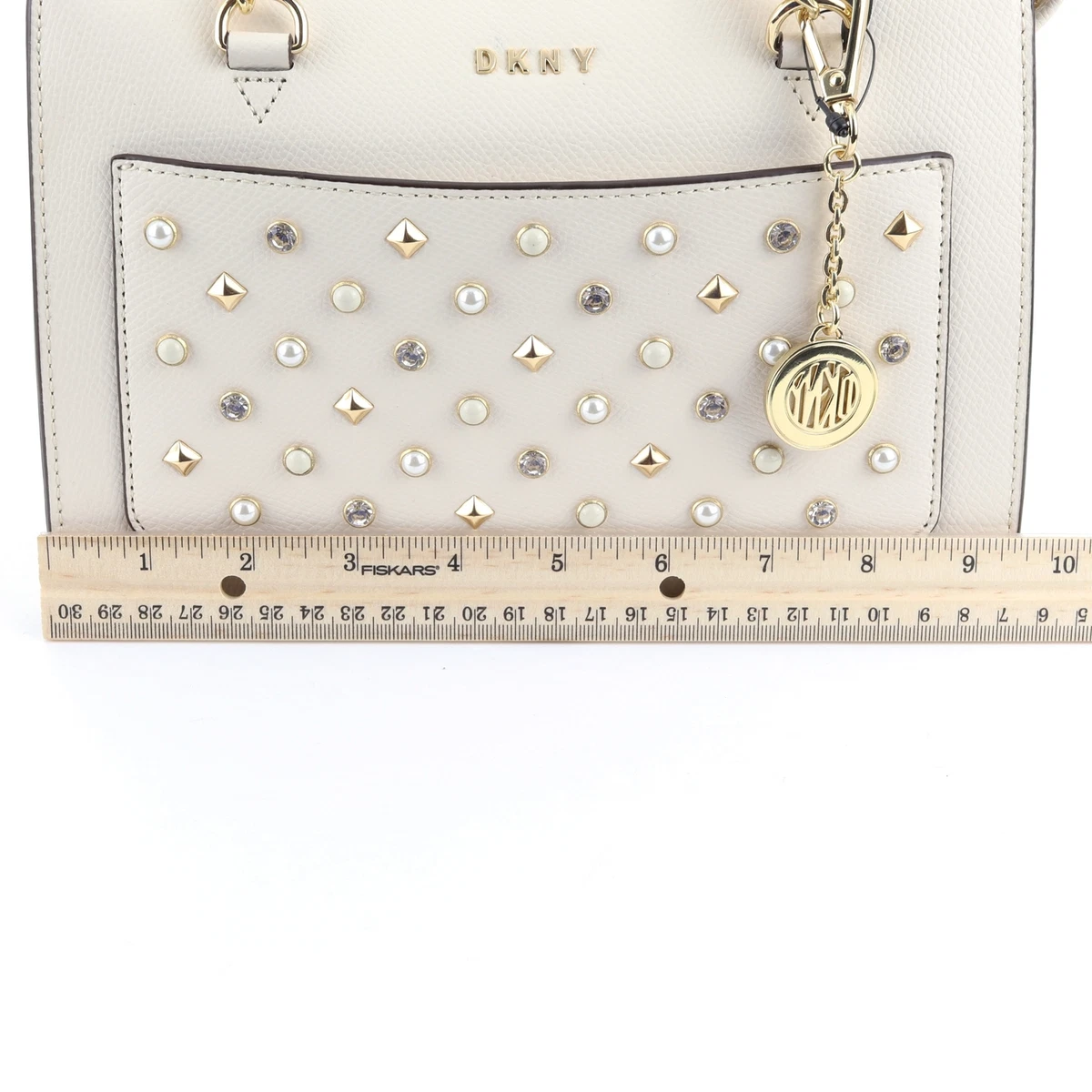 DKNY Bryant Studded Small Zip Tote Shoulder Bag Purse 248 Ivory