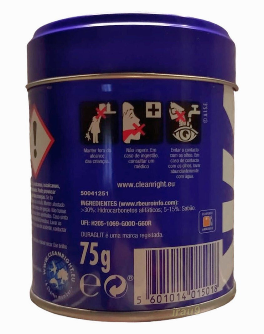 Duraglit Metal Brass Polish, Cotton Activated Gold Copper, Ring Clean Brasso 75g