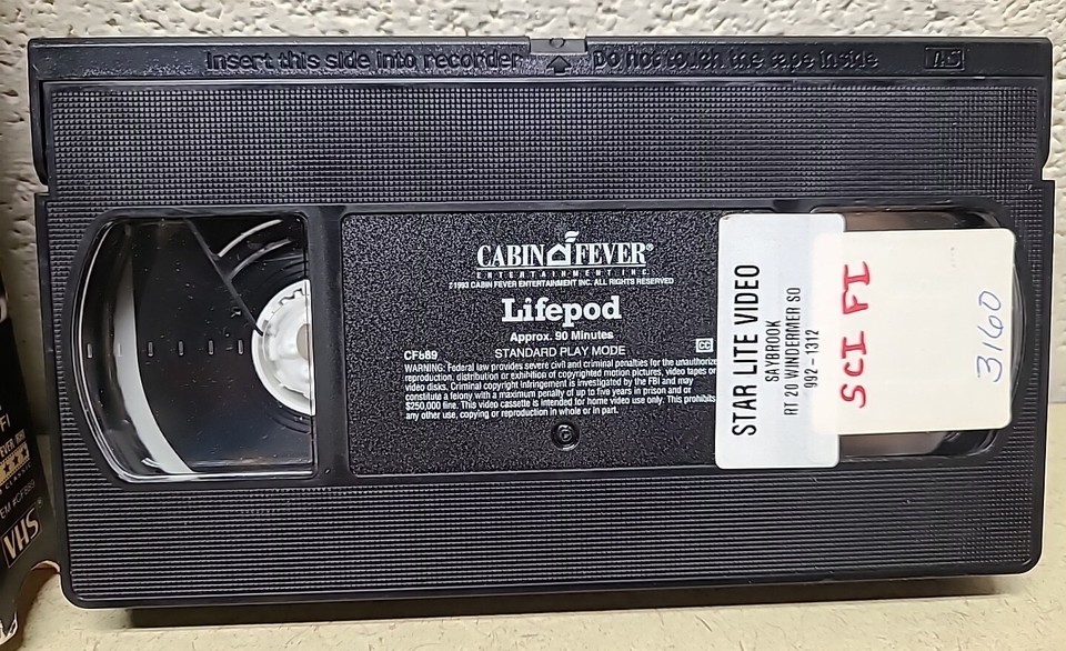 Lifepod VHS SciFi Movie, Robert Loggia, Ron Silver Star Lite Video