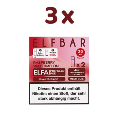 ELFBAR ELFA POD Raspberry Watermelon 20mg/ml Nikotin 3x 2 Pods