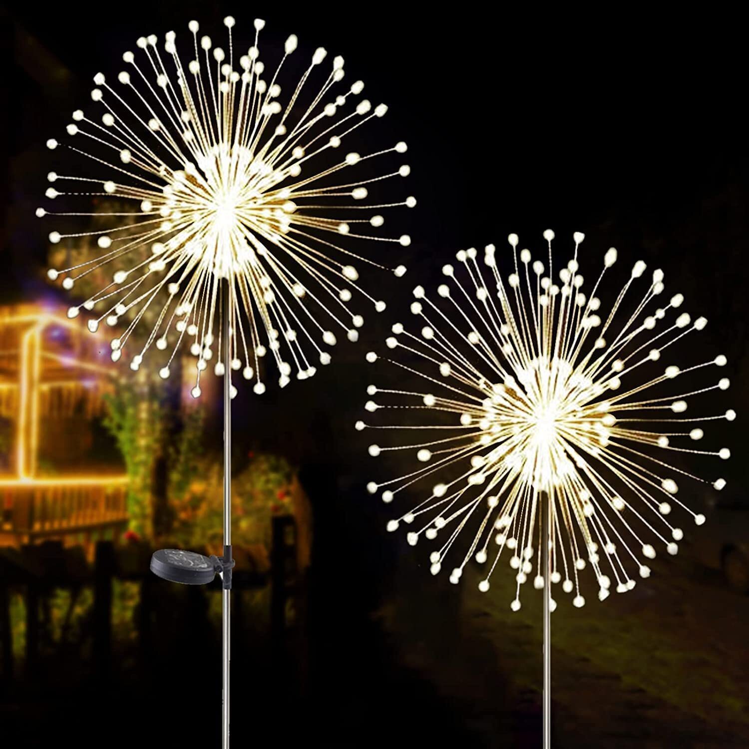 2 4PCS Solar Lights Outdoor Garden 180LED Solar Powered Firework Light 2-4pcs-solar-lights-outdoor-garden-180led-solar-powered-firework-light