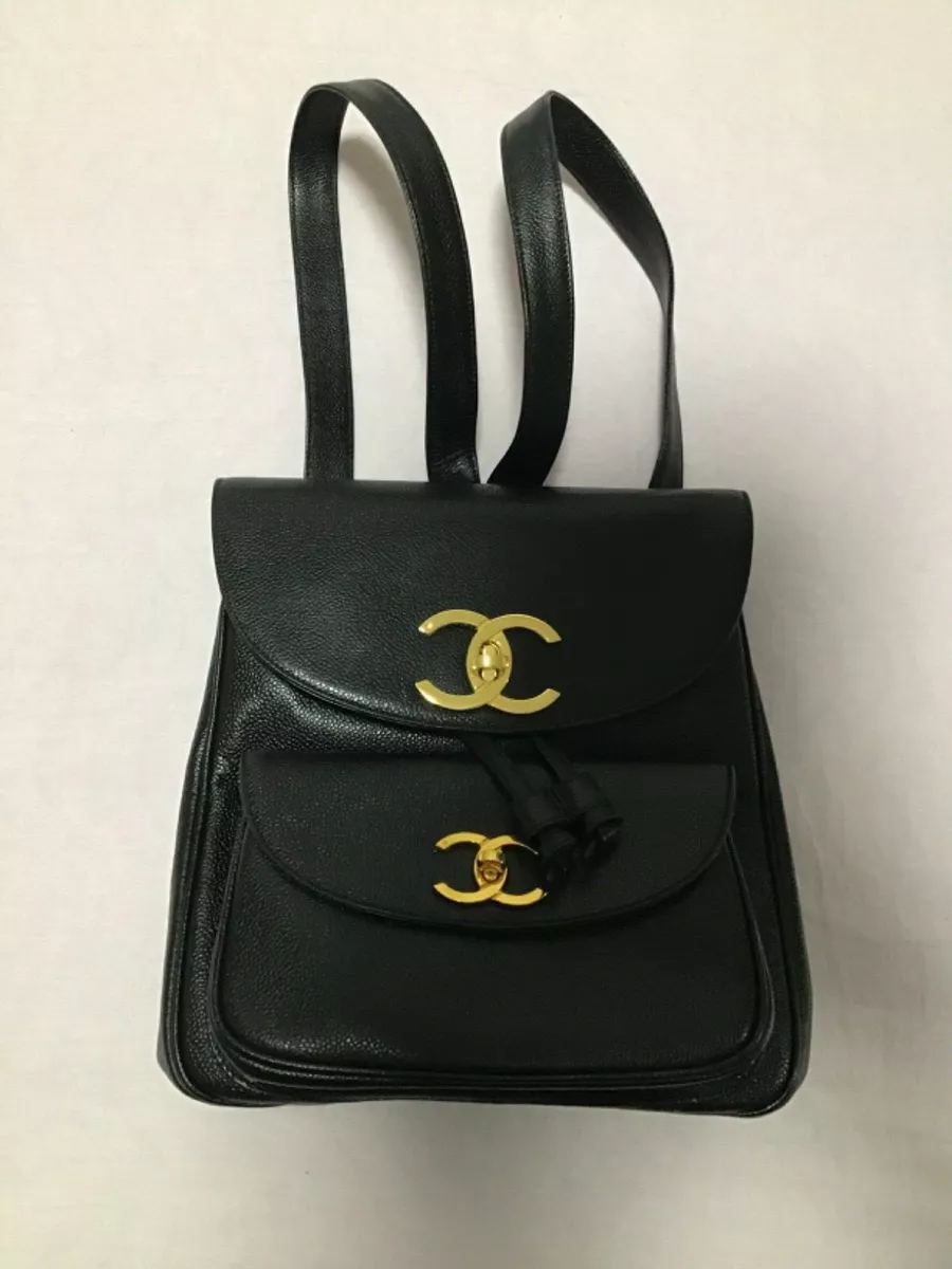 vintage chanel backpack caviar