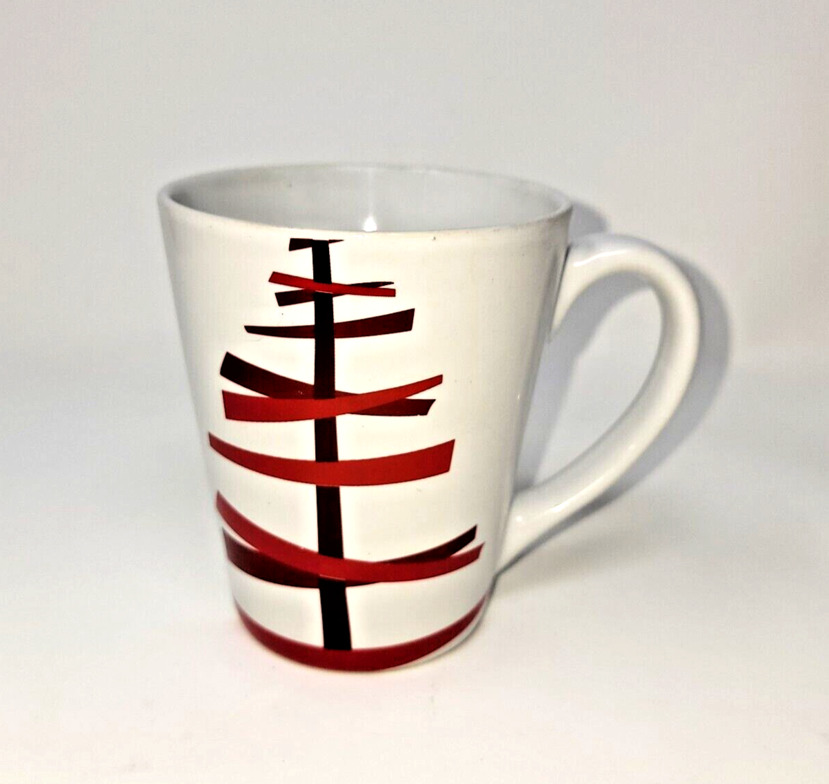 Starbucks 2012 Holiday 12 Oz White Coffee Cup with Red Christmas Tree  