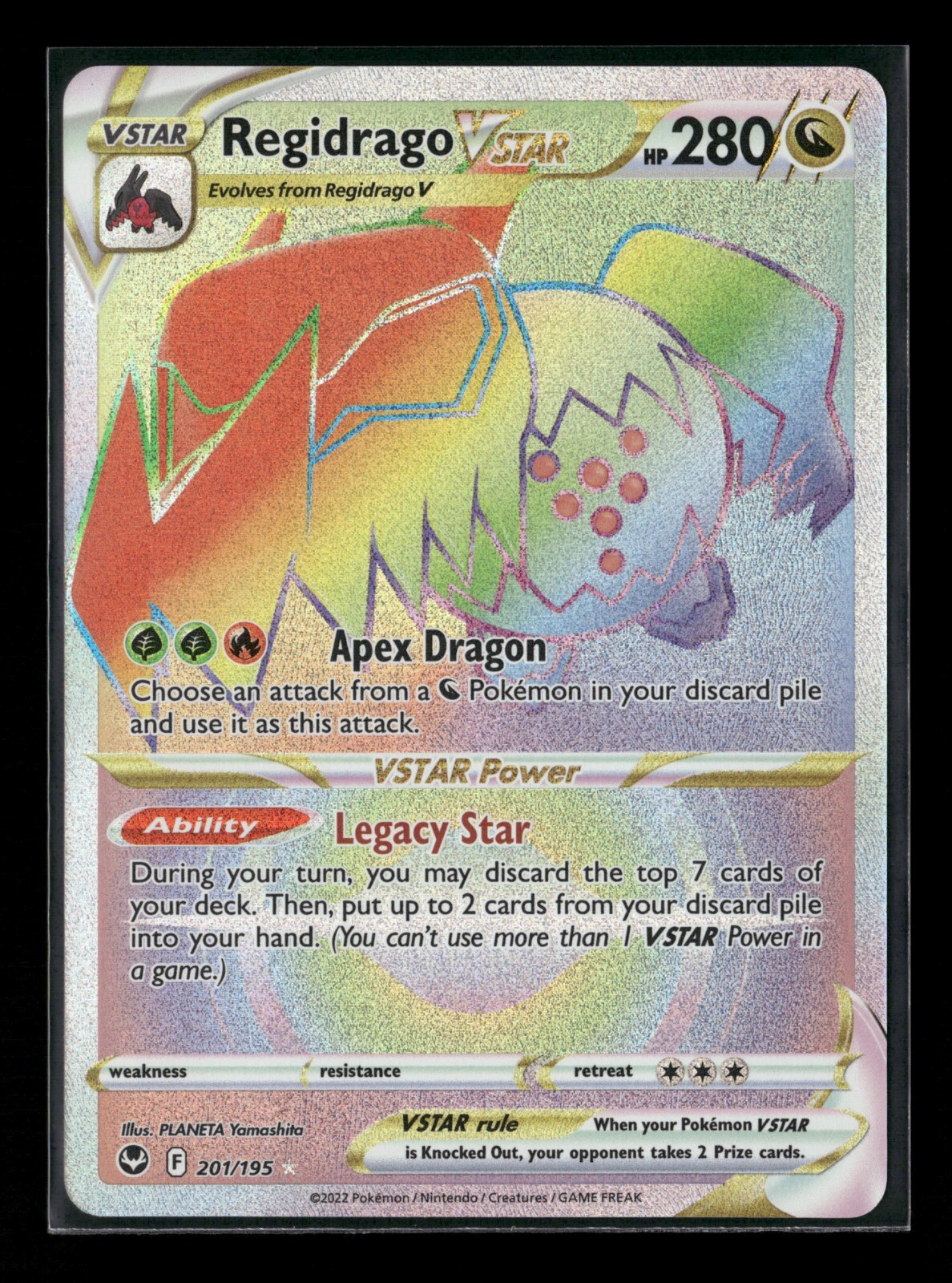 Regidrago Vstar 201/195 Silver Tempest HOLO Pokemon Card NM