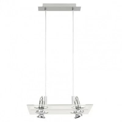 Eglo Focus Hänge-/Pendelleuchte Halogen Silber Glas 4xGU10 max. je 50W 39x33cm - Bild 1 von 2