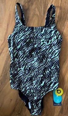 BNWT M&S Goodmove black lime animal print Secret Slimming tummy control  swimsuit