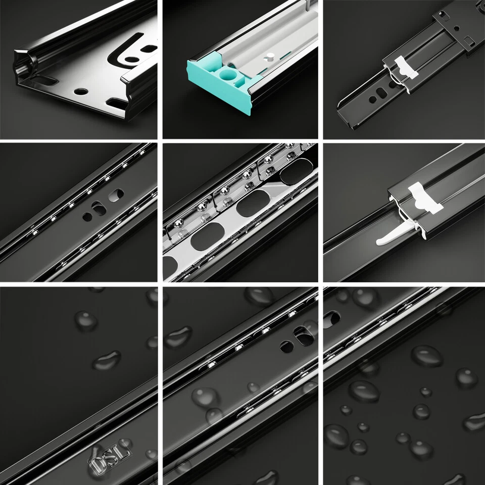 DSL 10-24'' Soft Close/Push to Open Pair Fully Extension Drawer Slide Runner HD - Image 2 of 4