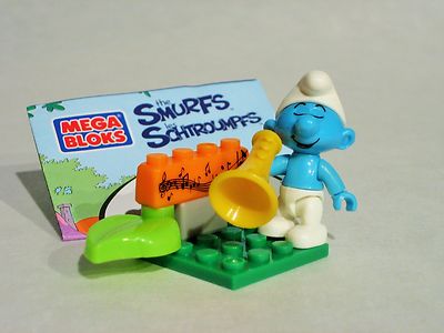 Mega Bloks - Schlümpfe - Schlumpf als Musiker mit Trompete - NEU Smurf