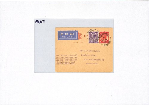 GB PIONEER *AUSTRALIA* AIR MAIL Postcard 1929 FIRST FLIGHT KGV Southampton PG217 - Picture 5 of 12