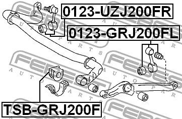 TSB-GRJ200F FEBEST Stabiliser Mounting for LEXUS,TOYOTA,TOYOTA (FAW)