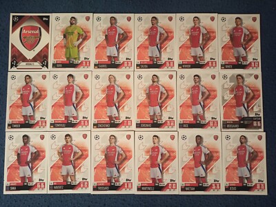 Match Attax 24/25 Arsenal London Team Set Alle 18 Full Champions League UCC CL