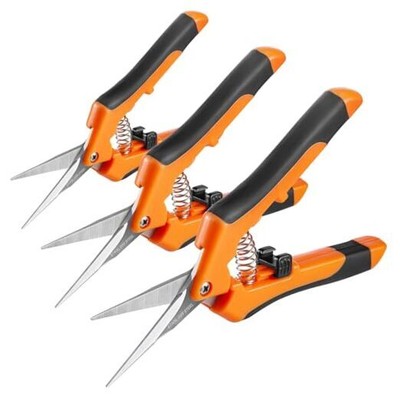  3 Packs 6.5 Inch Pruning Shears Gardening Hand Pruning Snips 3.0 Orange