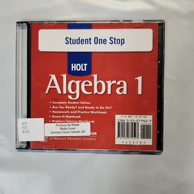 Holt ALGEBRA 1 Lot of 3 CD-ROMs / Student One-Stop + Resources for TI +  Transp | eBay