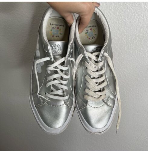Converse X Golf le Fleur silver sneakers Sz 9.5 M 11.5 Women’s - Picture 2 of 6