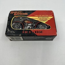 Harley-Davidson Motorcycle Tin And Historical 1903-1950 Playing Cards READ