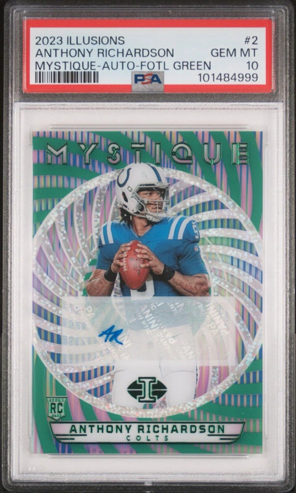 Anthony Richardson Panini Illusions Mystique #2 Autograph-Green