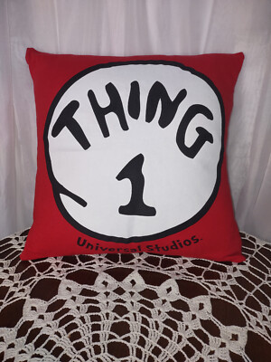 Up-cycled dr. Suess Thing 1 t-shirt PILLOW COVER ONLY 14x14