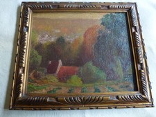 SUPERBE TABLEAU PEINTURE A L'HUILE SUR TOILE BARBIZON SIGNE MAX
