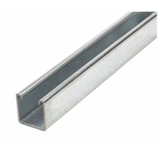 Single Channel Strut, Solid, Steel, Galvanized, None Hole Size, Silver