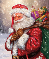 36" x 43" Christmas Santa Gift Sack Panel 3.99 Ships ANY Amount Of Fabric