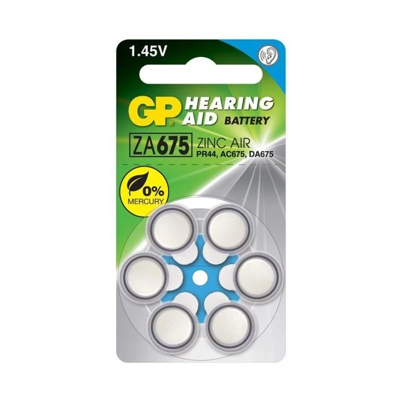GP Zink-Luft Hörgerätebatterien ZA675/PR44 1,45 V 6 Stück GPZA675F-ED6 - Bild 1 von 1