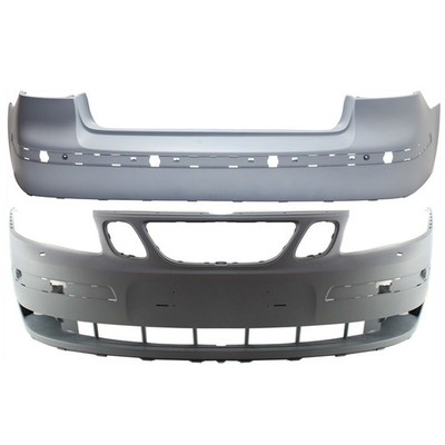 Bumper Covers Facias Set of 2 Front & Rear for Saab 9-3 2004-2007 Pair