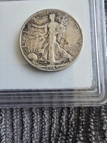 1945-D Walking Liberty Half Dollar, Fine Condition, 90% Silver Coin