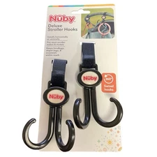 Nuby On The Go Deluxe Stroller Hooks 2 Hook & Loop