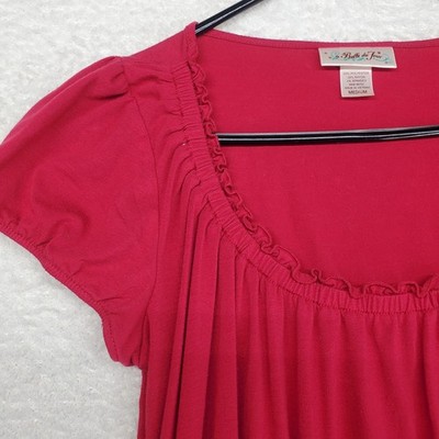Vintage Belle du Jour Women's Top Medium Red Ruffle Y2K Elena Gilbert Alt